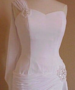 white chiffon evening wear