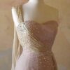 Champagne Colored One Shoulder Pageant dresses