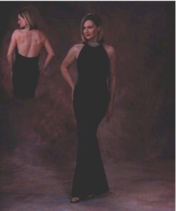 black halter evening gowns