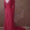 long sleeve red special occasion dresses