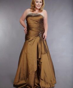 strapless plus size satin ball gowns