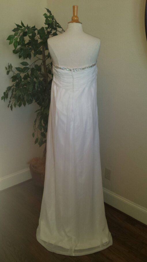 backless white evening gown