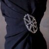 buckle black evening gown