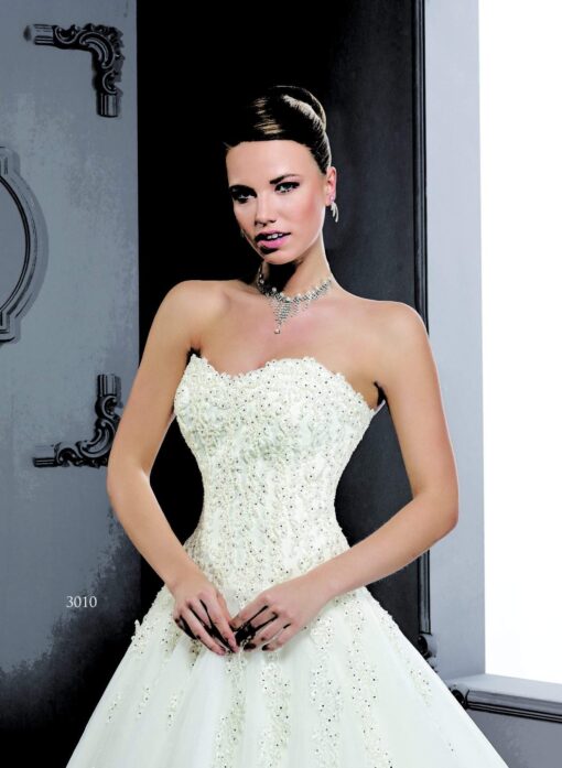 Style 3010-2 - Strapless Lace Wedding Gowns with A-line cut