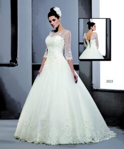 Three Quarter Sleeve Wedding Dresses