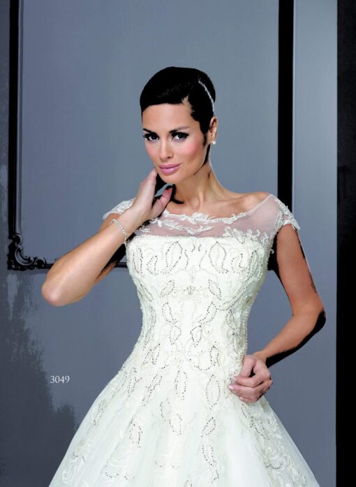 Bateau Neckline Wedding Garments