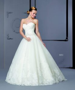 Strapless ball gown style lace wedding dresses