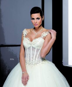 Built In Corset Bridal Gowns with Wide Straps