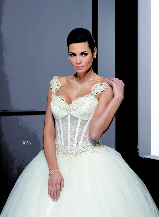 Built In Corset Bridal Gowns with Wide Straps