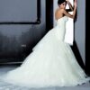 Organza train Wedding Dresses with Lace Up Back