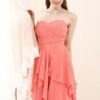 strapless chiffon party dresses