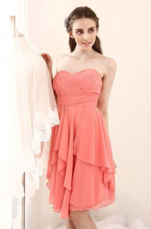 strapless chiffon party dresses