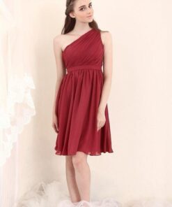 one shoulder short bridesmaids dresses