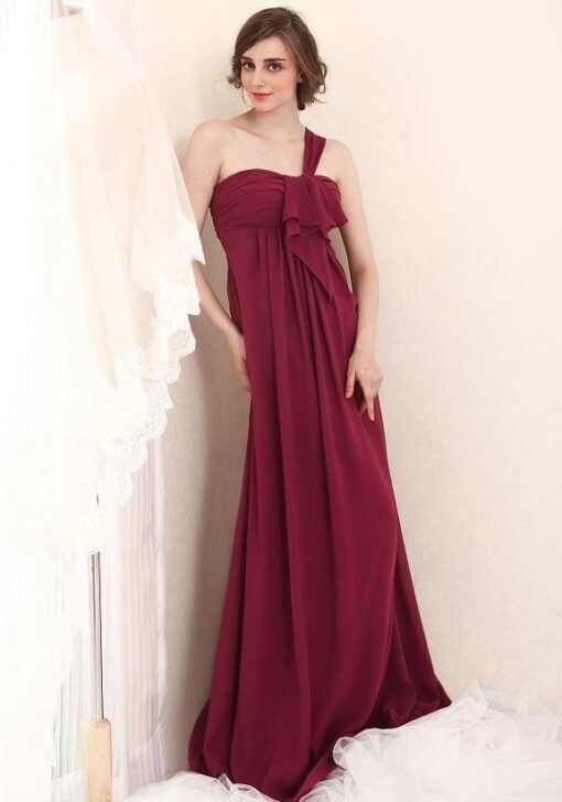 burgundy red evening dresses