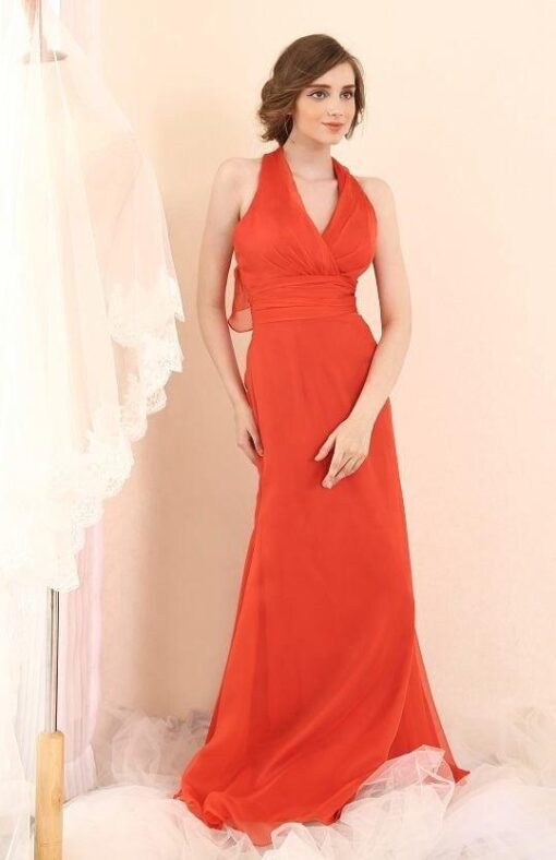 Red Halter Formal Gowns