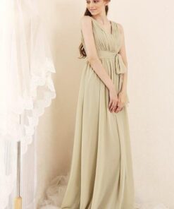 Style 3620 Sleeveless Tan Chifon Dresses for the Bridesmaids