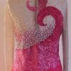 beautiful back work pink evening gown