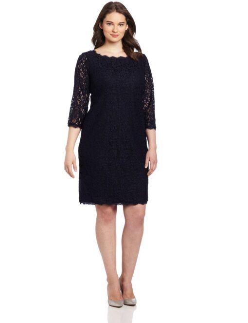 short black plus size cocktail dresses with long sleeves