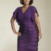 purple plus size evening dresses with tiered skirts