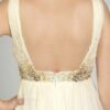 golden beads back work evening gowns