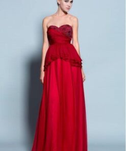 Peplum Red Formal Dresses