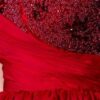 red tube beading evening gowns