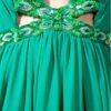 green colour beading evening dress