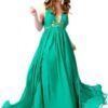 Green Chiffon Prom Gowns