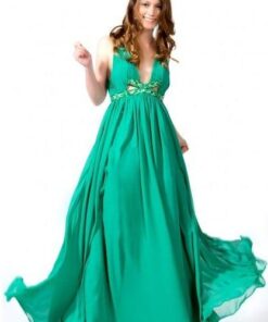 Green Chiffon Prom Gowns