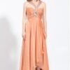 Orange colored High Low Special Occasion Dresses