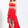 red high low evening dresses