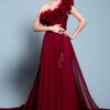 ITEM No.20250247 Burgundy One Shoulder Special Occasion Formal Dresses