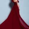 one shoulder ruffle evening gowns