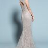 beige evening gown with sequin