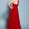 off shoulder red pageant gowns