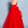 red lace ball gowns