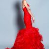 ITEM No.30150808 Unique fit-n-flare evening dresses made in red