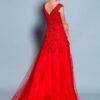 red lace evening gowns