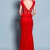 red peplum wedding gown