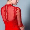 elegant red worked wedding dresses