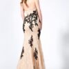 Two tone lace evening gowns