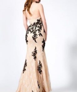 Two tone lace evening gowns