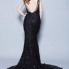 backless black evening dress