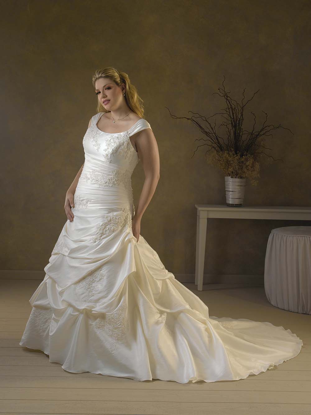 scoop neck Plus Size Wedding Dresses