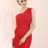 red lace one shoulder cocktail dresses