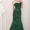 Strapless Emerald Green Satin Evening Dresses