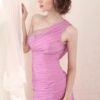 Pink Evening Dresses with One Shoulder