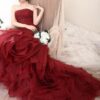 Style S519 - Red Strapless Formal Ball Gowns