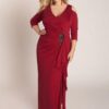 Red Long Sleeve Evening Dresses for Plus Size Women