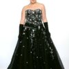 strapless black plus size ball gowns